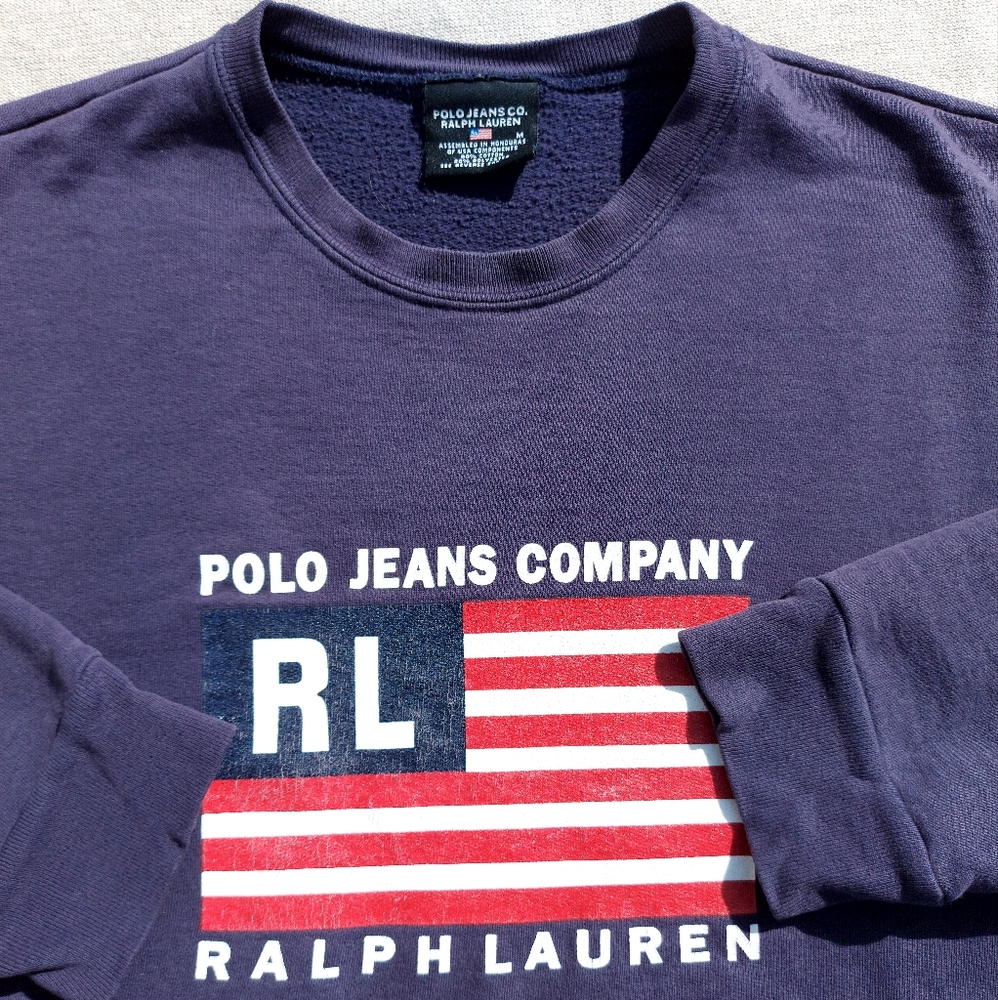 Ralph Lauren Navy Flag Logo Sweatshirt